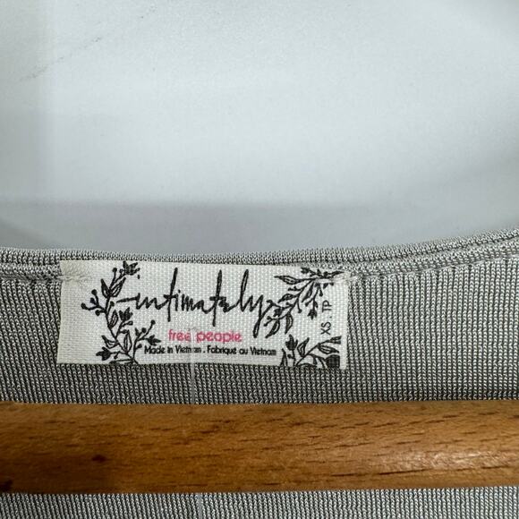 NEW Free People Turnt Crossover Bodysuit Size XS Gray Metallic Slinky Drape Boho - Picture 7 of 9